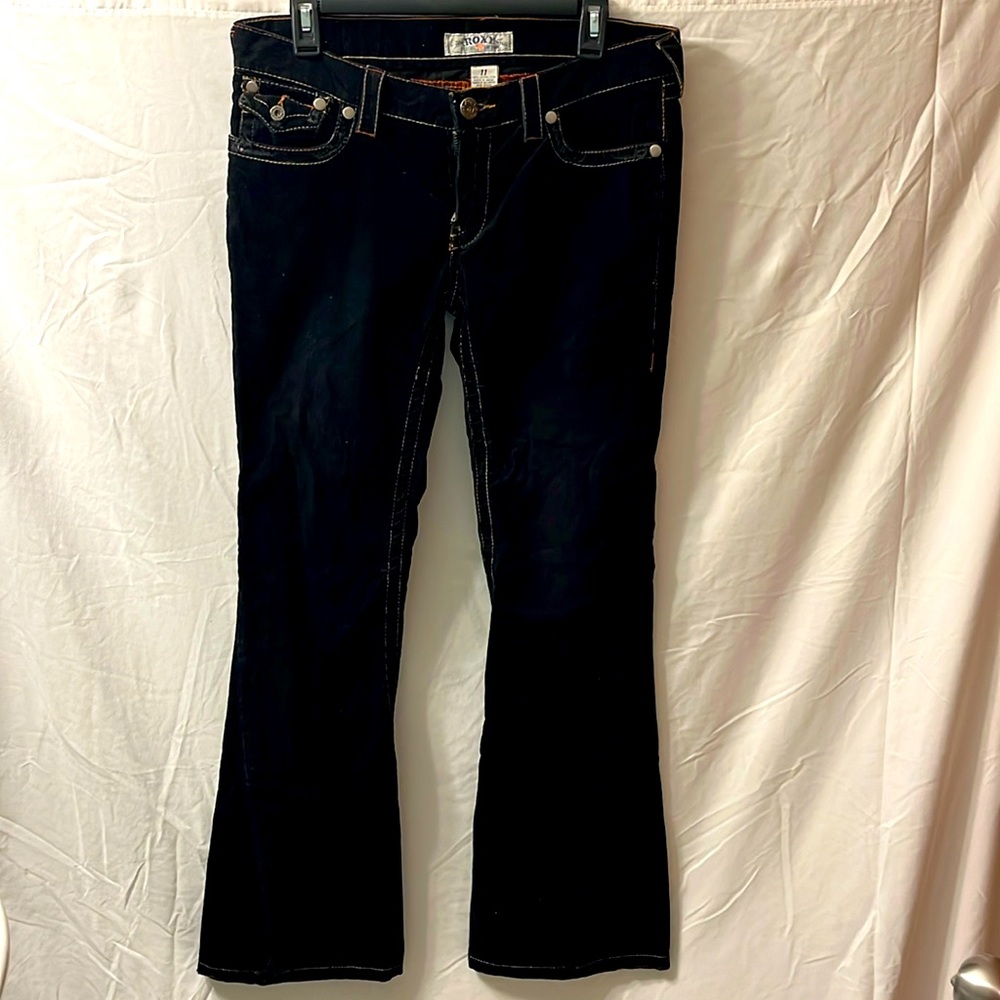 Size 11 barely used 1970 vintage bootcut Roxy black jeans.